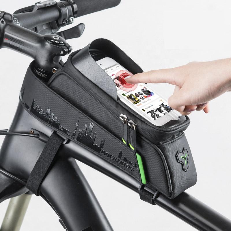 bicycle accessories bike cell phone storage bag touchscreen iphone android